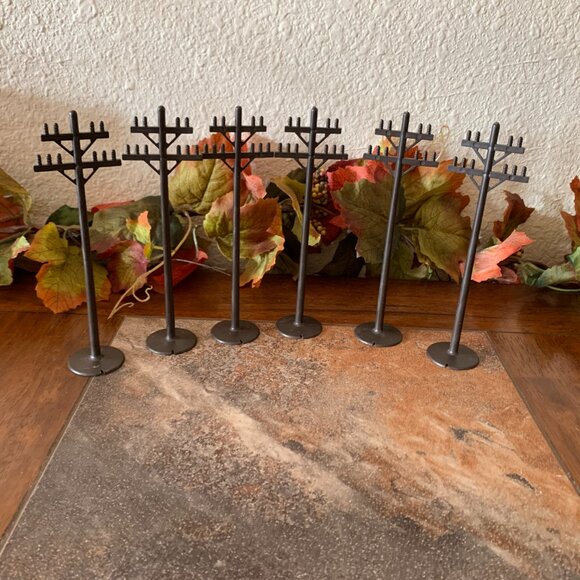 Vintage Marx 7 inch Telegraph/Telephone Plastic Brown Poles (set of 6) - Picture 7 of 7